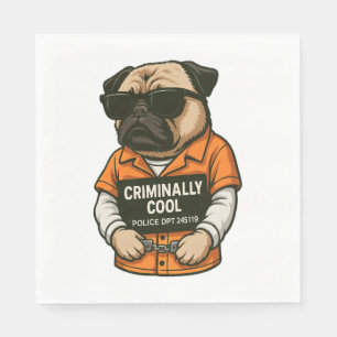 Servilleta De Papel Pug Genial Criminal - Diseño Divertido de Perro co