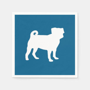 Servilleta De Papel Pug Silhouette Puppy Baby Shower