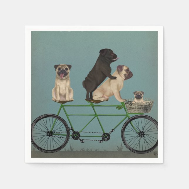 Servilleta De Papel Pug Tandem (Anverso)