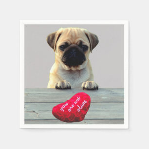 Servilleta De Papel Pug Wishing Happy Valentine Day paper napkin