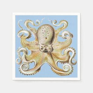 Servilleta De Papel Pulpito Vintage Ernst Haeckel Vida Marina Náutica