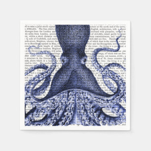 Servilleta De Papel Pulpo azul