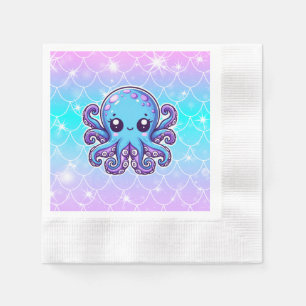 Servilleta De Papel Pulpo azul lindo