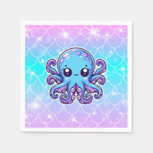 Servilleta De Papel Pulpo azul lindo