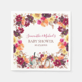 Servilleta De Papel Pumpkin Fall Floral Baby Shower