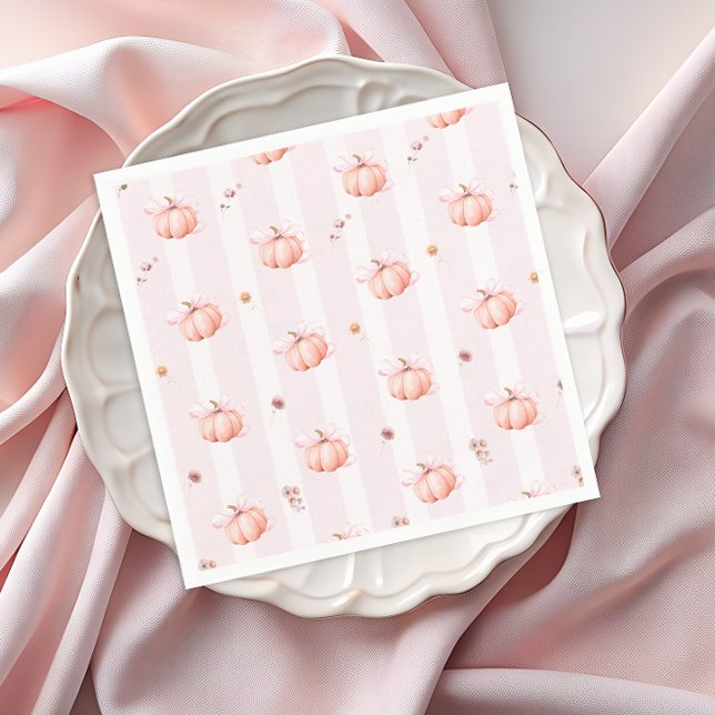 Servilleta De Papel Pumpkin Fall Floral Girl Baby Shower (Subido por el creador)