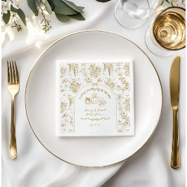 Servilleta De Papel Pumpkin Fall Gold Whimsical Floral Baby Shower