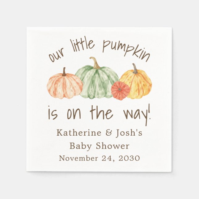 Servilleta De Papel Pumpkin Gourd Autumn Baby Shower (Anverso)