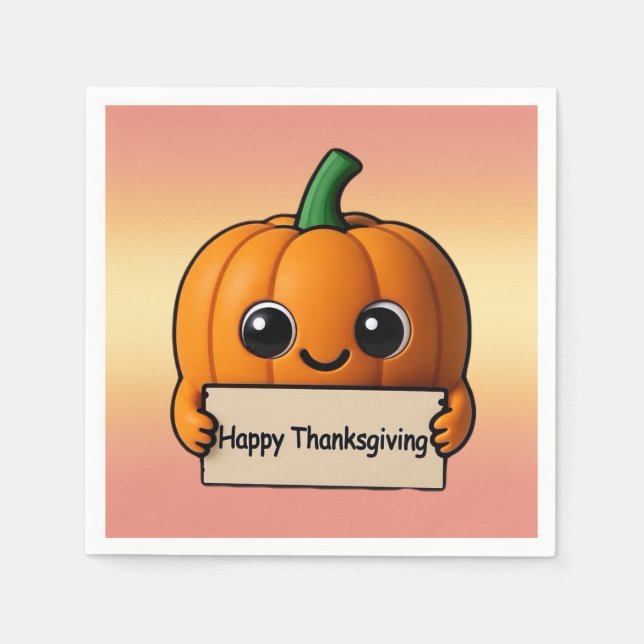 Servilleta De Papel Pumpkin Pal Thankgiving Napkin  (Anverso)