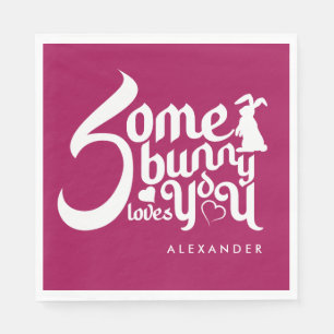 Servilleta De Papel Pun Aburrido En Magenta Tipografía Blanca