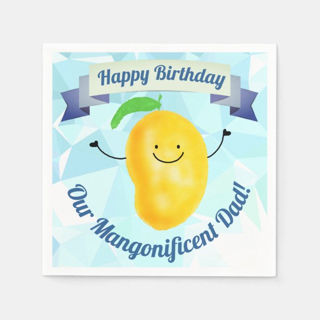 Servilleta De Papel Pun Mango Positivo - Papá Mangonificante Cumpleaño (Anverso)