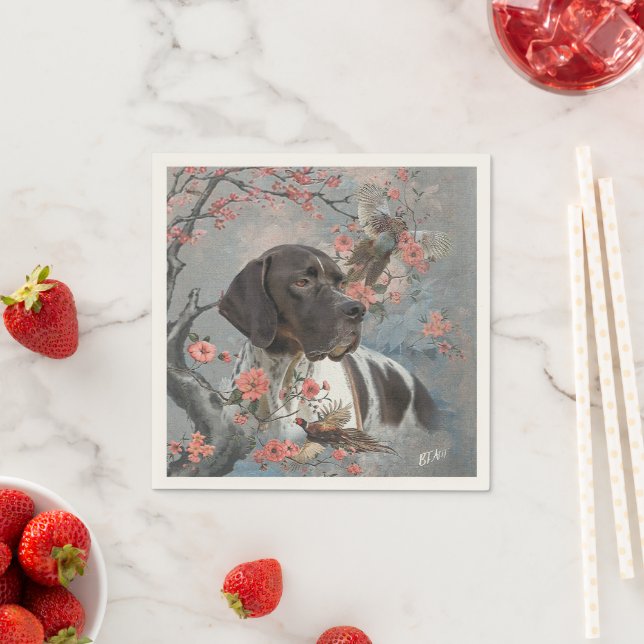 Servilleta De Papel Puntero inglés, caza de aves (In situ)