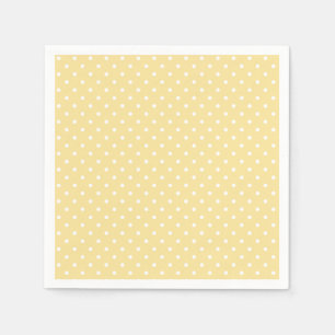 Servilleta De Papel Punto Clásico de Lunares Blanco - Amarillo Canario