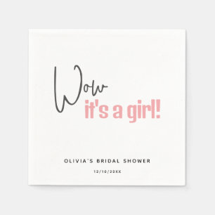 Servilleta De Papel Punto de Baby Shower minimalista es un Chica