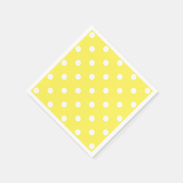 Servilleta De Papel Punto de Polka Amarillo (Borde)