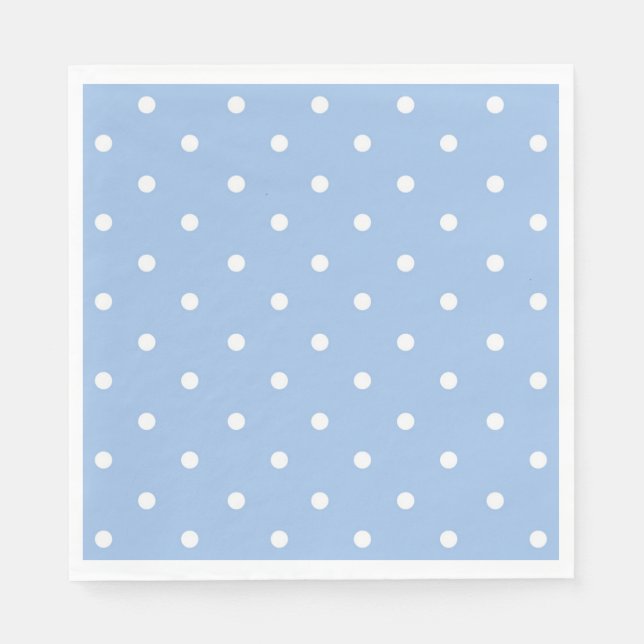 Servilleta De Papel Punto de Polka azul y blanco (Anverso)