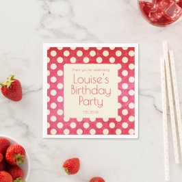 Servilleta De Papel Punto de Polka Blanco Rojo