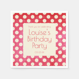 Servilleta De Papel Punto de Polka Blanco Rojo