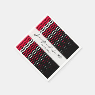 Servilleta De Papel Punto de polka blanco y rojo carmín