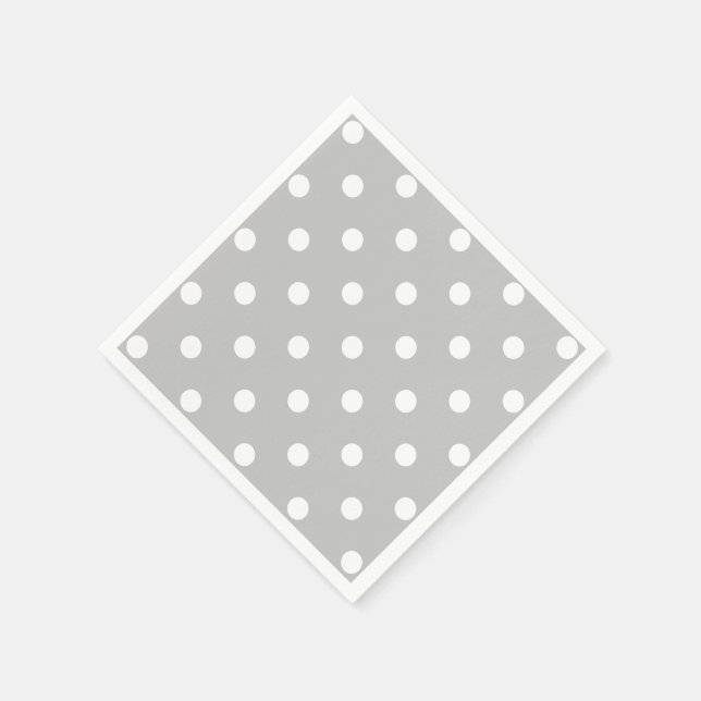Servilleta De Papel Punto de Polka Gris (Borde)