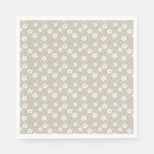 Servilleta De Papel Punto de polka pekinés retro con estrellas y flore