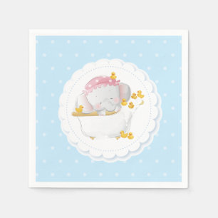 Servilleta De Papel Punto del Elephant Bath Blue Polka