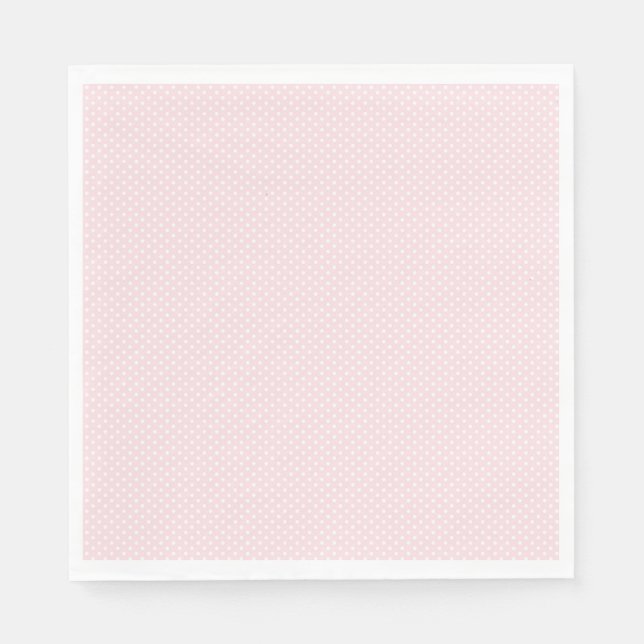 Servilleta De Papel Punto mini polka rosa pálido y blanco (Anverso)