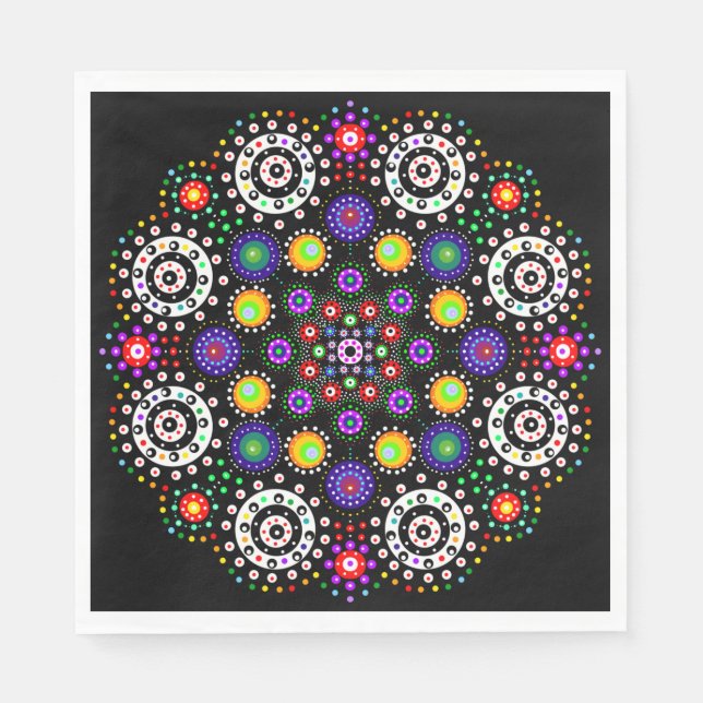 Servilleta De Papel Punto psicodélico Mandala (Anverso)