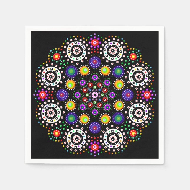 Servilleta De Papel Punto psicodélico Mandala (Anverso)