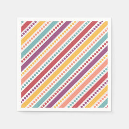 Servilleta De Papel Puntos arcoiris y rayas Chica Cumpleaños