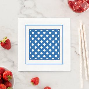 Servilleta De Papel Puntos azules y blancos