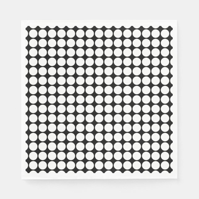 Servilleta De Papel Puntos blancos mínimos en fondo negro sólido (Anverso)