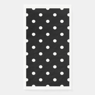 Servilleta De Papel Puntos Blancos Retro Sobre Negro