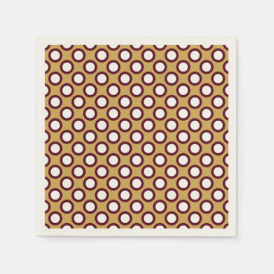 Servilleta De Papel Puntos circulares retro, caramelo, crema y chocola