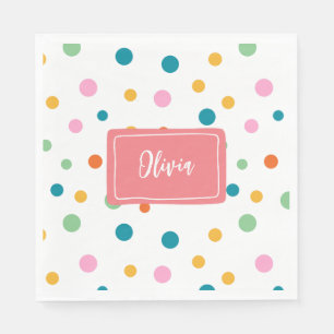 Servilleta De Papel Puntos Coloridos Personalizados Alegre