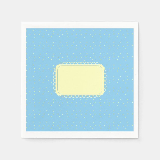 Servilleta De Papel Puntos de bebé azules y amarillos (Anverso)