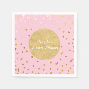Servilleta De Papel Puntos de confeti brillantes rosa y dorado Chic mo