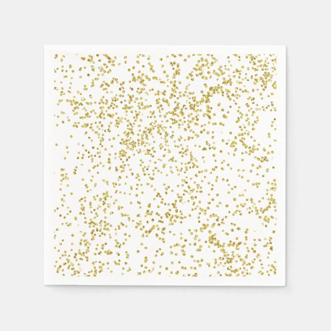 Servilleta De Papel Puntos de confetti de espuma de oro (Anverso)