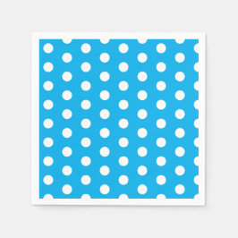 Servilleta De Papel Puntos de lunares azules claros y blancos