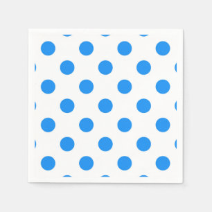 Servilleta De Papel Puntos de Polka azul de fondo blanco