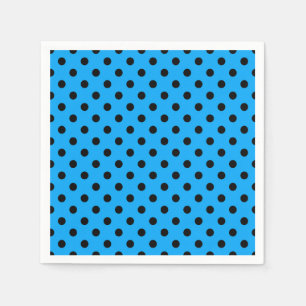 Servilleta De Papel Puntos de polka azul y negro