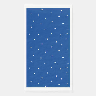 Servilleta De Papel Puntos de polka blanco con fondo azul