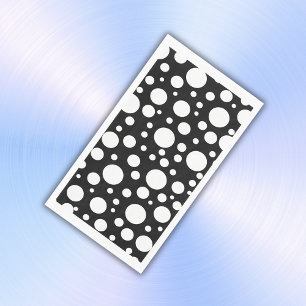 Servilleta De Papel Puntos de Polka Blanco sobre el negro  