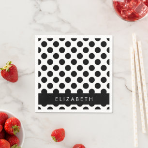 Servilleta De Papel Puntos de Polka blancos y negros, punteados, tu no