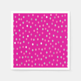 Servilleta De Papel Puntos de polka magenta