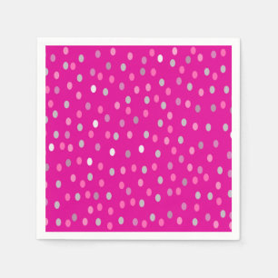 Servilleta De Papel Puntos de polka magenta