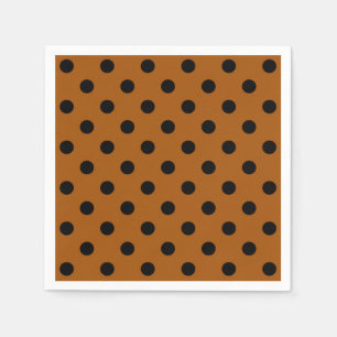 Servilleta De Papel Puntos de polka marrón y negro