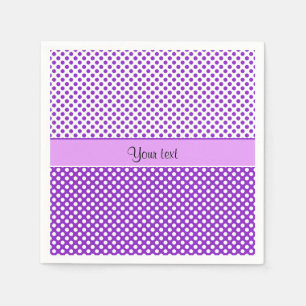 Servilleta De Papel Puntos de polka morado y blanco