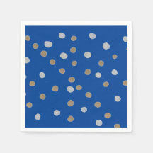 Puntos de Polka Plata y Oro en Azul