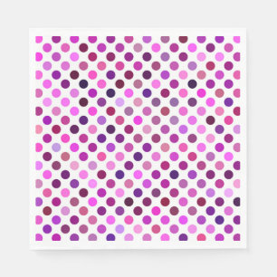 Servilleta De Papel Puntos de polka rosados y púrpura